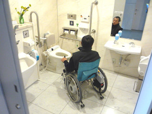 Inside of the accessible bathroom