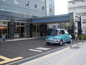 Accessible parking space near the entrance