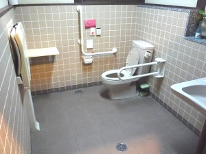 Inside of the accessible bathroom at Ginzan Park